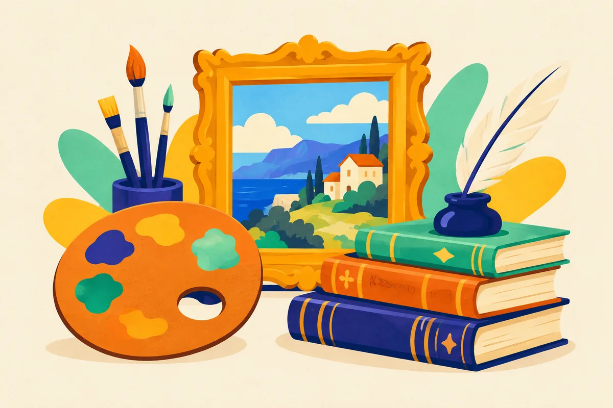 Ilustración de arte y literatura