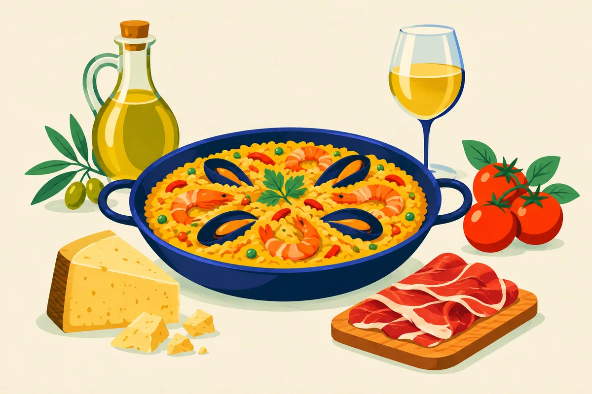 Ilustración de gastronomía