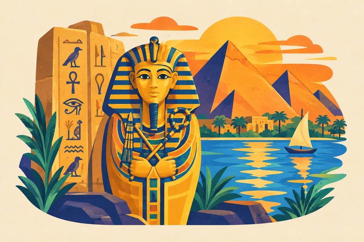 Ilustración del test sobre el Antiguo Egipto