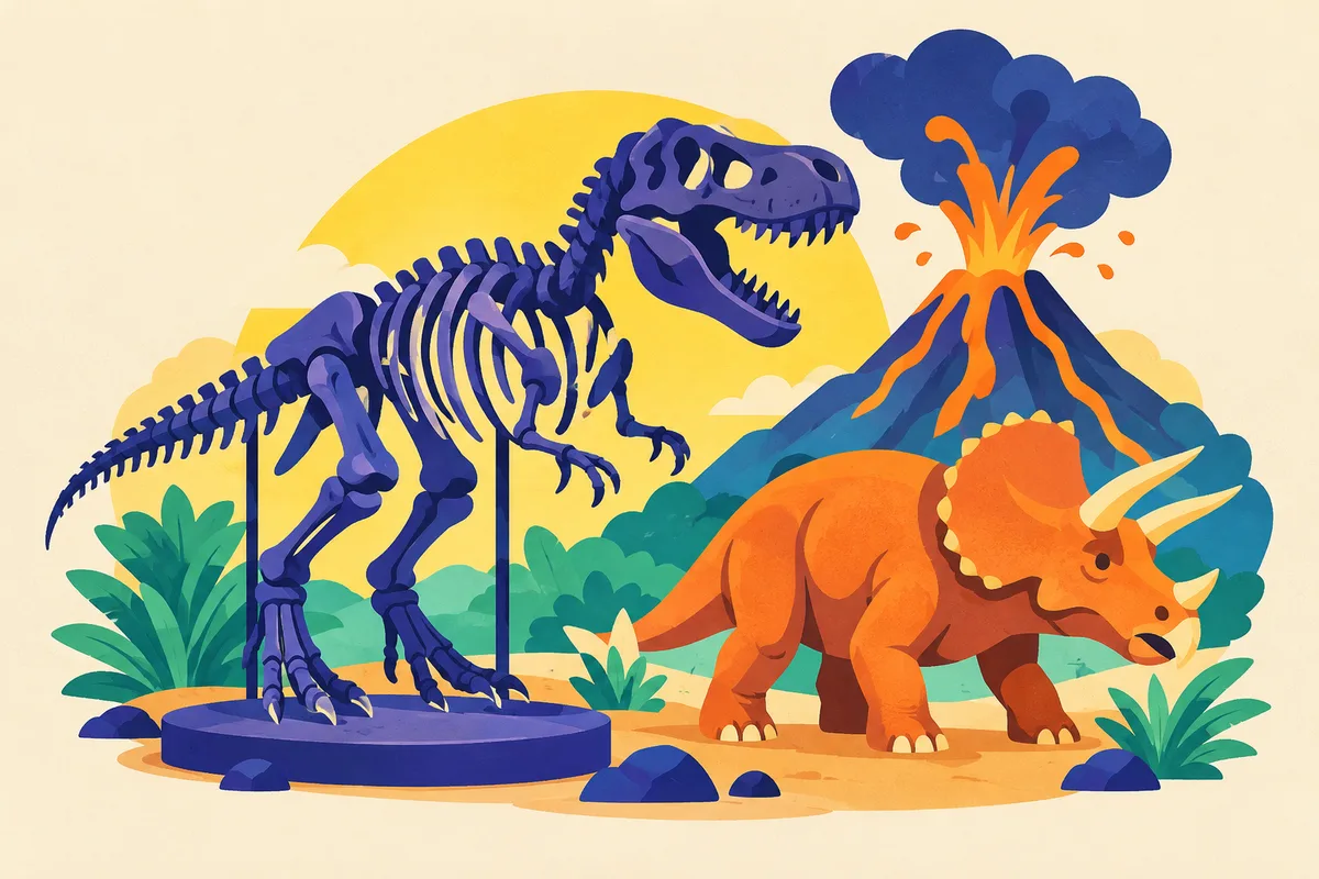 Ilustración del test sobre los dinosaurios