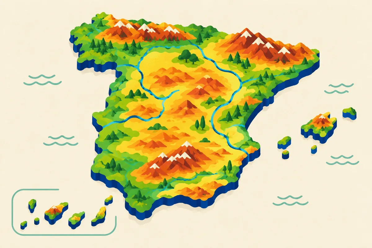 Ilustración del test sobre la geografía de España