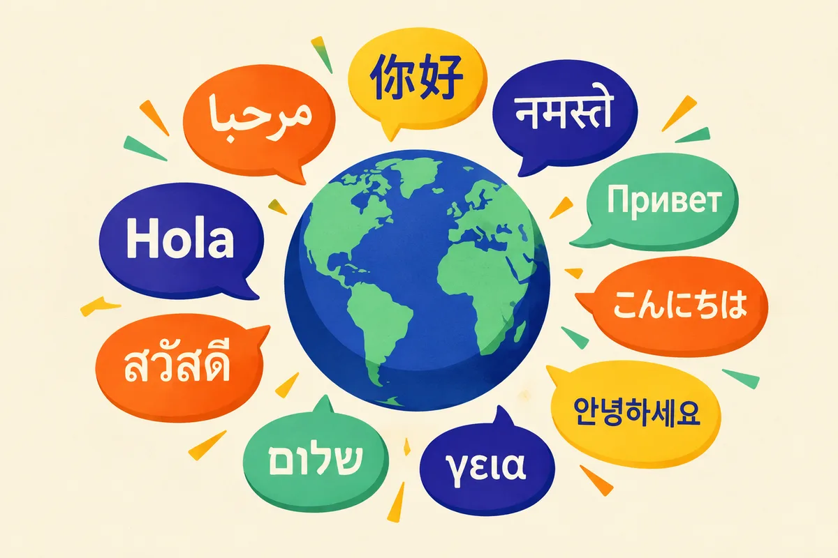 Ilustración del test sobre los idiomas del mundo