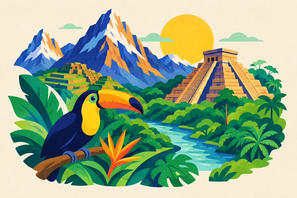 Ilustración del test sobre Latinoamérica