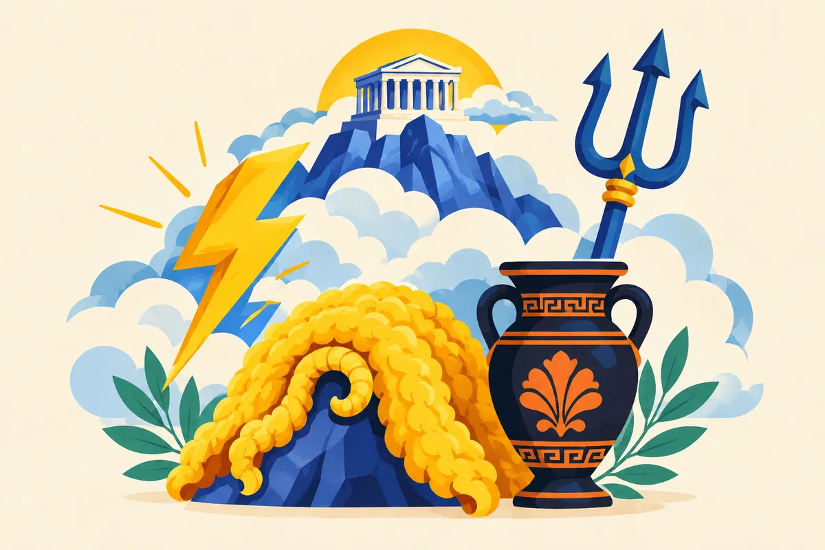 Ilustración del test sobre la mitología griega