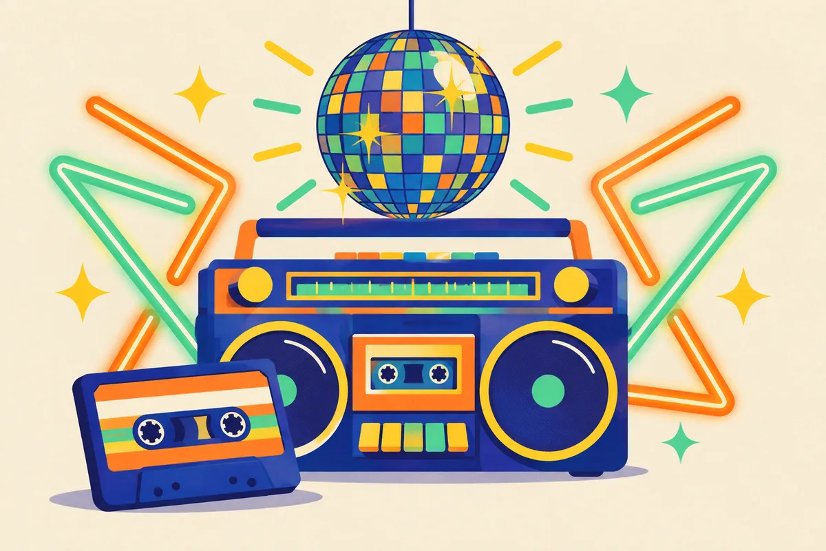 Ilustración del test sobre la música de los 80