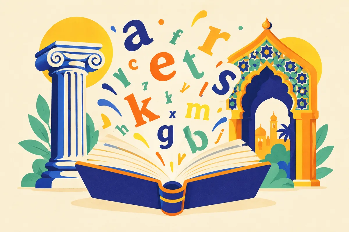 Ilustración del test sobre el origen de las palabras