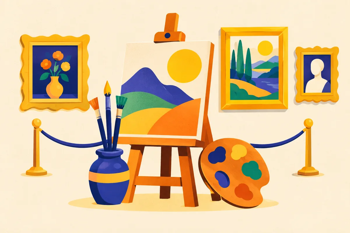 Ilustración del test sobre pintura y pintores
