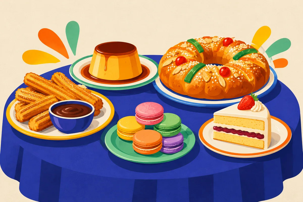Ilustración del test sobre los postres y dulces