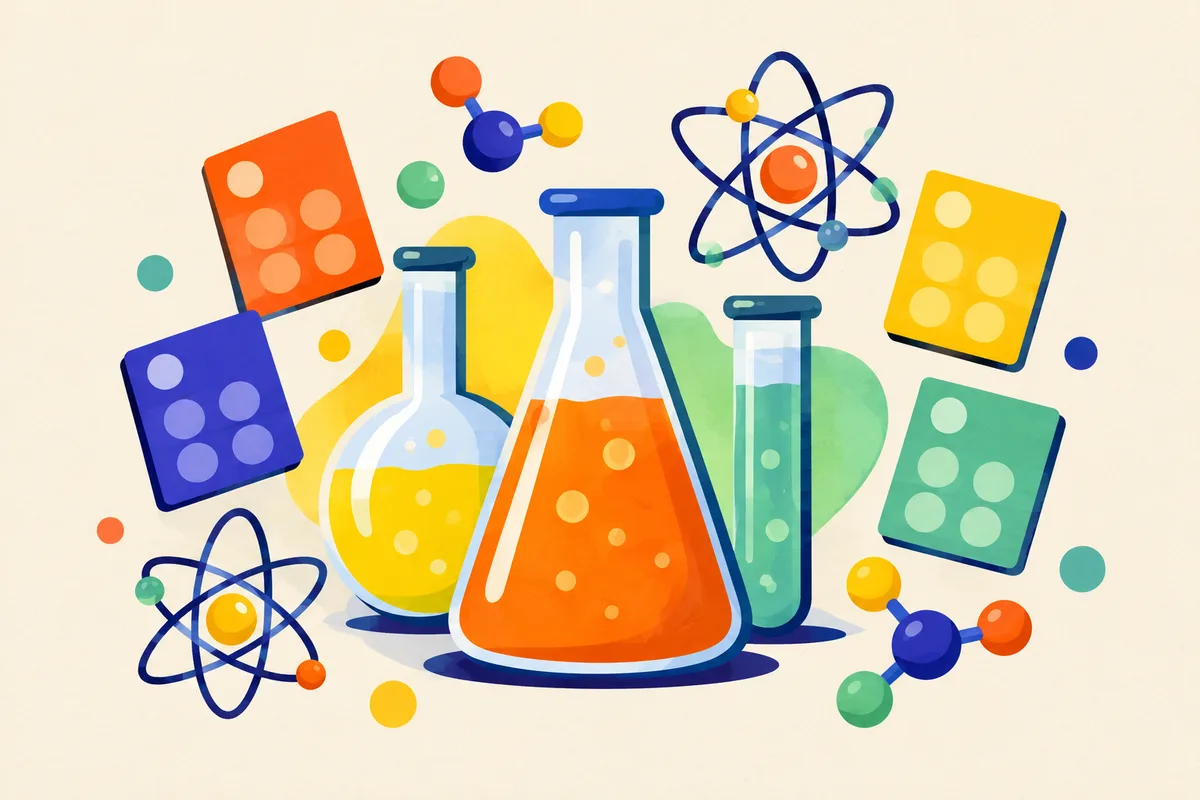 Ilustración del test sobre la tabla periódica y la química